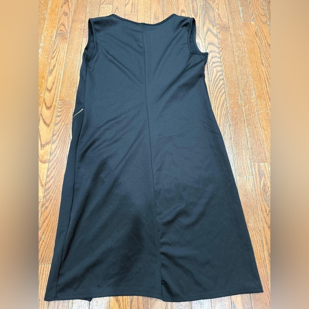 LA Apparel  Elegant Black Sleeveless Midi Dress